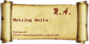 Metzing Anita névjegykártya